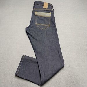 Sean‎ John Jeans Mens 34x32 Dark Indigo Mercer Slim Straight Raw Denim Blue